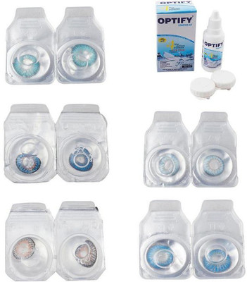 

Optify Combo Pack Monthly Color Contact Lens With Solution Monthly Contact Lens(0, Aqua-Blue-Grey-Sea Blue-Blue Topaz, Pack of 5)