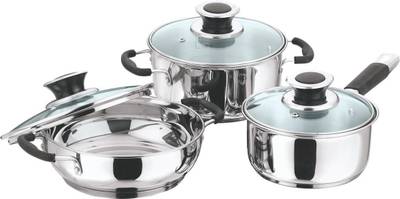 Vinod Cookware Masterchef Cookware Set of 3 Pc, Induction Bottom Cookware Set