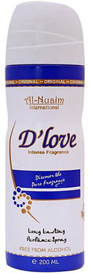 

Al Nuaim D'LOVE LONG LASTING BODY SPRAY ALCOHOL FREE Body Spray - For Men & Women(200 ml)