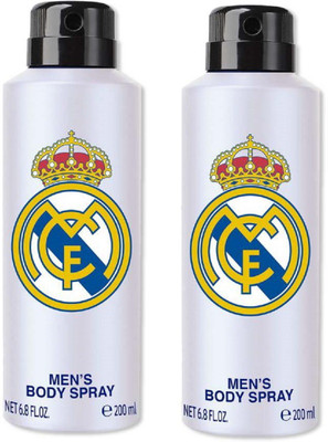 Real Madrid White Combo Pack Of 2 Deodorant Spray - For Men(400 ml, Pack of 2)