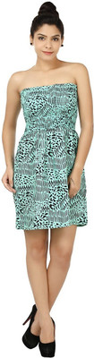 

Eves Pret A Porter Women's Gathered Green, Black Dress, Black;green