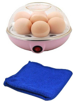 

comodo Multifunctional Electric 7 Egg Boiler Cooker with blue microfiber cloth Egg Cooker(7 Eggs)
