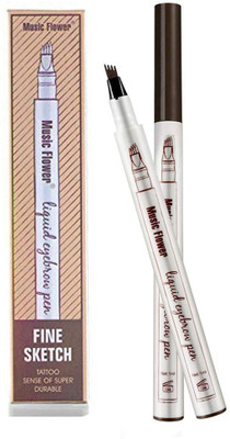 

Music Flower Liquid Eyebrow Pen Waterproof Tattoo Super Durable Eye Brow Pencil Smudge-proof(03 dark grey)