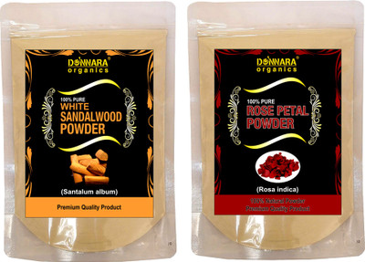 

Donnara Organics 100% Natural Sandalwood Powder and Rose Petal powder Combo pack of 2 of 150 gms(300 gms)(300 g)