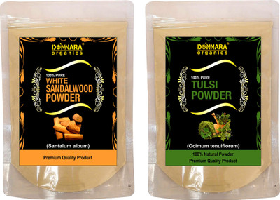 

Donnara Organics 100% Natural Sandalwood Powder and Tulsi powder Combo pack of 2 of 150 gms(300 gms)(300 g)