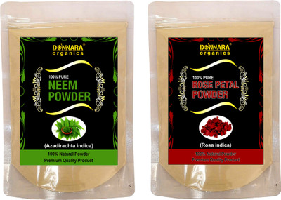 

Donnara Organics 100% Natural Neem Powder and Rose Petal powder Combo pack of 2 of 150 gms(300 gms)(300 g)