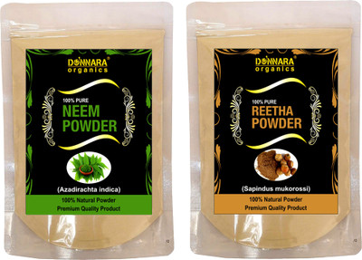 

Donnara Organics 100% Natural Neem Powder and Reetha powder Combo pack of 2 of 150 gms(300 gms)(300 g)
