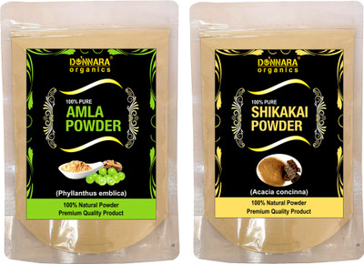 

Donnara Organics 100% Natural Amla Powder and Shikakai powder Combo pack of 2 of 150 gms(300 gms)(300 g)