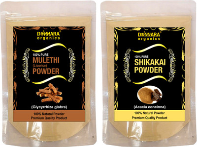 

Donnara Organics 100% Natural Mulethi(Licorice) Powder and Shikakai powder Combo pack of 2 of 150 gms(300 gms)(300 g)