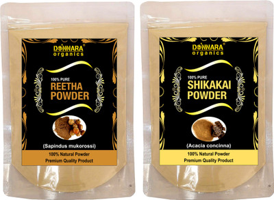 

Donnara Organics 100% Natural Reetha Powder and Shikakai powder Combo pack of 2 of 150 gms(300 gms)(300 g)
