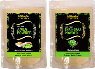 

Donnara Organics 100% Natural Amla Powder and Bhringraj powder Combo pack of 2 of 150 gms(300 gms)(300 g)