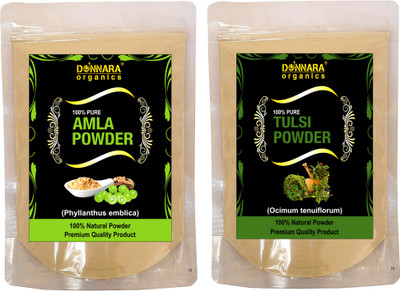 

Donnara Organics 100% Natural Amla Powder and Tulsi powder Combo pack of 2 of 150 gms(300 gms)(300 g)