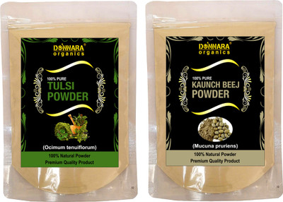 

Donnara Organics 100% Natural Tulsi Powder and Kaunch Beej powder Combo pack of 2 of 150 gms(300 gms)(300 g)