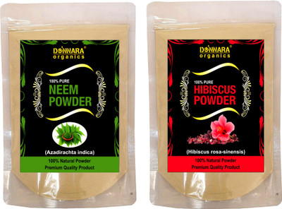 

Donnara Organics 100% Natural Neem Powder and Hibiscus powder Combo pack of 2 of 150 gms(300 gms)(300 g)