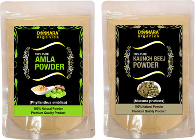 

Donnara Organics 100% Natural Amla Powder and Kaunch Beej powder Combo pack of 2 of 150 gms(300 gms)(300 g)