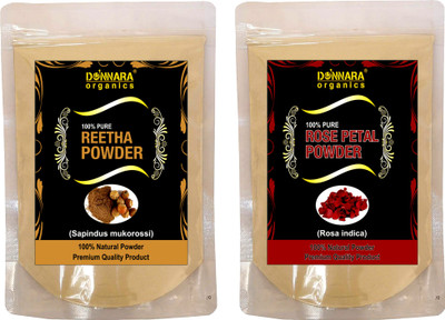 

Donnara Organics 100% Natural Reetha Powder and Rose Petal powder Combo pack of 2 of 150 gms(300 gms)(300 g)
