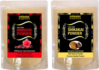

Donnara Organics 100% Natural Hibiscus Powder and Shikakai powder Combo pack of 2 of 150 gms(300 gms)(300 g)
