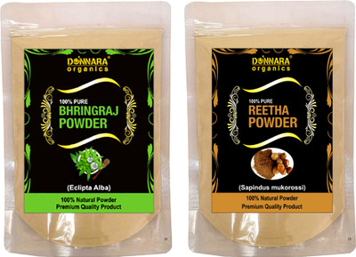 

Donnara Organics 100% Natural Bhringraj Powder and Reetha powder Combo pack of 2 of 150 gms(300 gms)(300 g)