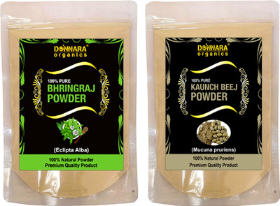 

Donnara Organics 100% Natural Bhringraj Powder and Kaunch Beej powder Combo pack of 2 of 150 gms(300 gms)(300 g)