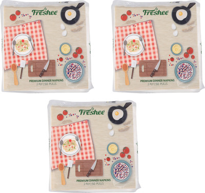 

Freshee 50 Pulls 2 Ply Dinner Napkin Tissue For Fresh Soft And Hygienic Experience(Pack of 50)