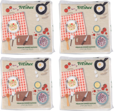 

Freshee 50 Pulls 2 Ply High Quality Dinner Napkin Tissue For A Fresh Soft And Hygienic Experience(Pack of 50)