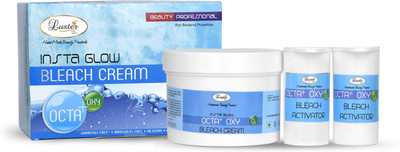 Luster Insta Glow Octa + Oxy Bleach Cream (with Pre Bleach Cream & Post Bleach Pack)(500 ml)