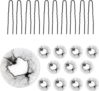 

Paradise Bun Maker Combo 10 Pcs Juda Pins For Women + 12 Pcs Juda Nets To Cover Juda Hair Accessories Hair Accessory Set(Black)