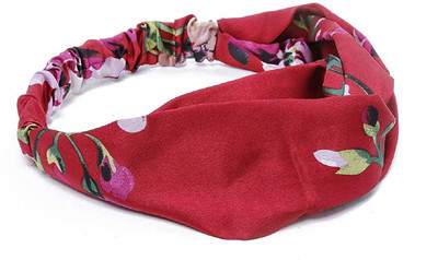 

SHAFIRE Women's Floral Twisted Knotted Head Wrap Turband Headband Hair Band (Red) Head Band(Red)