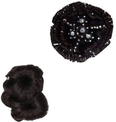 

S R Enterprises hair stone juda extenson black( pack of 2pcs) Hair Extension