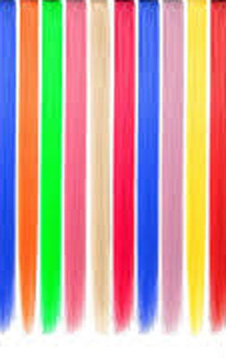

S R Enterprises hair colorfull extenson clip (pack of 12pcs) Hair Extension