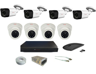 CP PLUS 2.4 MP 8 CH DVR Kit with 4 Dome Camera, 4 bullet camera and all required accessories. Security Camera(1 TB, 8 Channel)