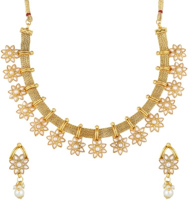 LUXOR Alloy Gold-plated Gold, White Jewellery Set(Pack of 1)