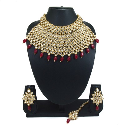 Padmavati Bangles Alloy Gold-plated Red, Gold, Silver Jewellery Set(Pack of 1)