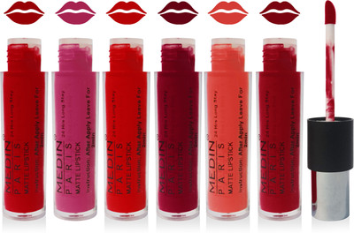 

Medin paris 24h non-transfer enrich matte liquid lipsticks cosmetics makeup combo set of 6 color(multicolor2)