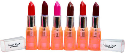 

Green line Green line' Attractive combo 6 lipsticks pack(Rani, Red,C.M,Pink,Red)