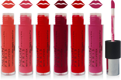 

Medin paris 24h non-transfer enrich matte liquid lipsticks cosmetics makeup combo set of 6 color(multicolor 3)