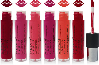 

Medin paris 24h non-transfer enrich matte liquid lipsticks cosmetics makeup combo set of 6 color(multicolor 1)