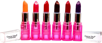 

Green line 'Green line' Seasonable color 6 lipsticks in pack(Natural,Coffee,Red,Purple,Red)