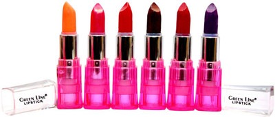 

Green line Green line' Women Trending set of 6 lipstick(Natural,Coffee,Red,Purple,Lgt Red)