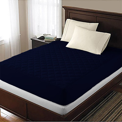 DAKSH Fitted Single Size Breathable, Stretchable, Waterproof Mattress Cover(Blue)