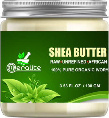 

Meralite 100% Pure Ivory Shea Butter|Raw|Unrefined|African-Helpful on Face,Body,Skin & Lips(100 g)