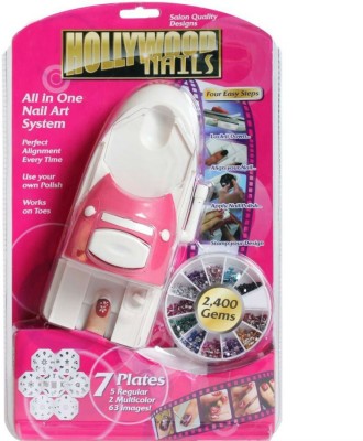 

Zahuu Hollywood Nails All-in-One Professional Nail Art System(Pink and White)