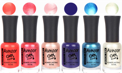 

Avnoor Trendy Color Gel Nail Polish Combo Set No 1048 Multicolor(Pack of 6)