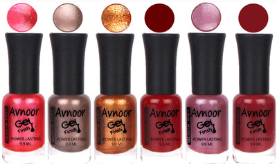 

Avnoor Trendy Color Gel Nail Polish Combo Set No 1028 Multicolor(Pack of 6)