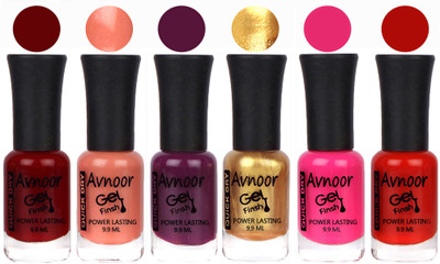 

Avnoor Trendy Color Gel Nail Polish Combo Set No 1061 Multicolor(Pack of 6)