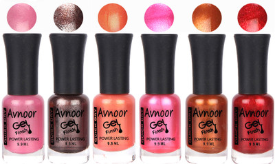

Avnoor Trendy Color Gel Nail Polish Combo Set No 1034 Multicolor(Pack of 6)