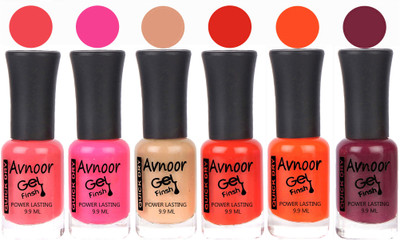 

Avnoor Trendy Color Gel Nail Polish Combo Set No 1094 Multicolor(Pack of 6)