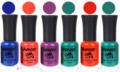 

Avnoor Trendy Color Gel Nail Polish Combo Set No 1078 Multicolor(Pack of 6)