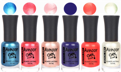 

Avnoor Trendy Color Gel Nail Polish Combo Set No 1044 Multicolor(Pack of 6)