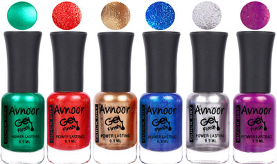 

Avnoor Trendy Color Gel Nail Polish Combo Set No 1002 Multicolor(Pack of 6)